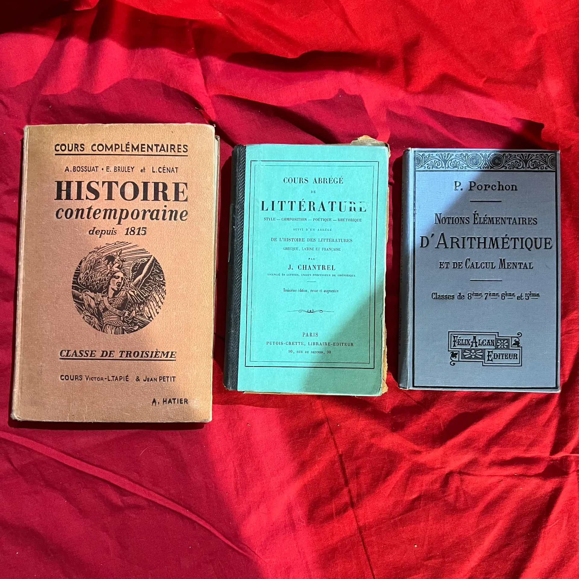 Lot de 3 livres de cours anciens