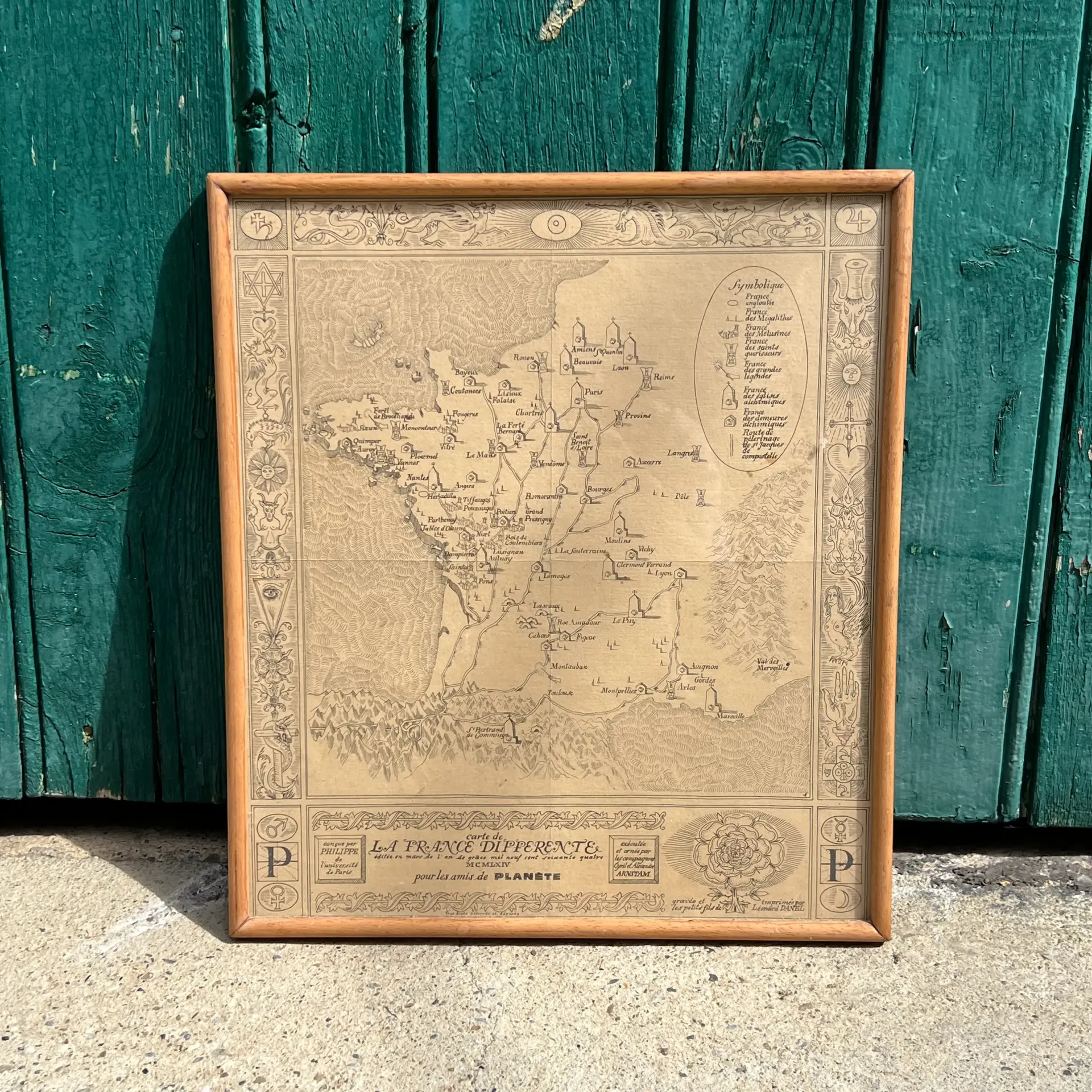 Tableau carte de France vintage