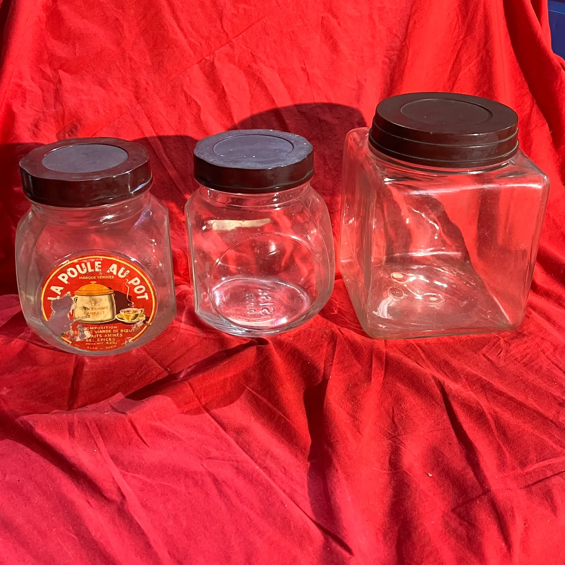 Lot de 3 bocaux Poule au Pot en verre avec couvercle