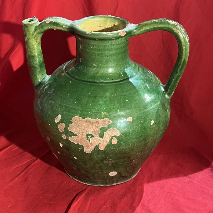 Lot de 2 jarres en terre vernissée – déco rustique