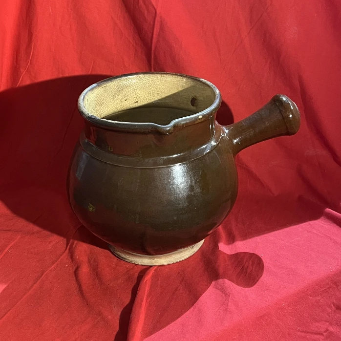 Pot en grès avec bec verseur et poignée – déco / cuisine vintage