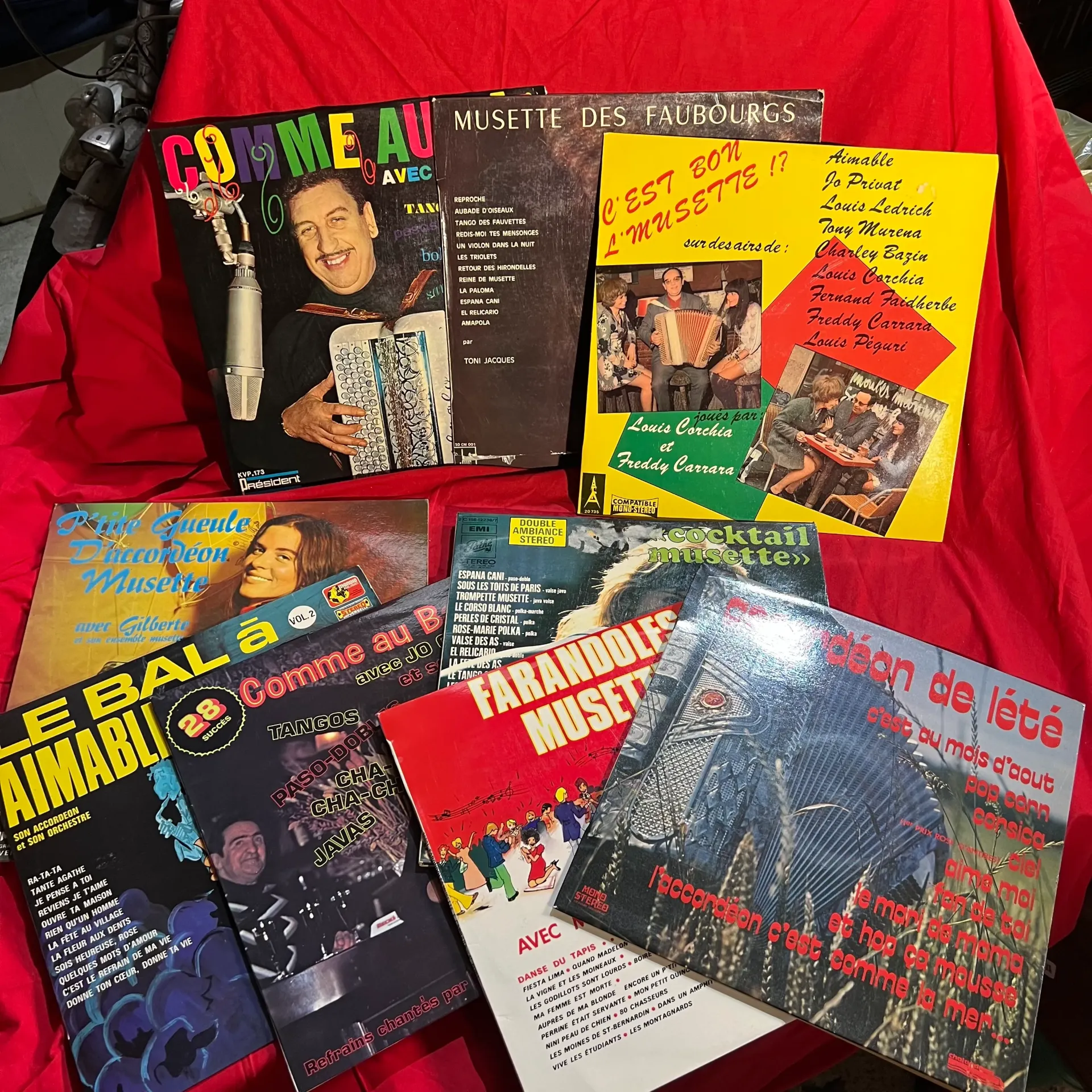 Lot 9 vinyles 33T musette accordéon