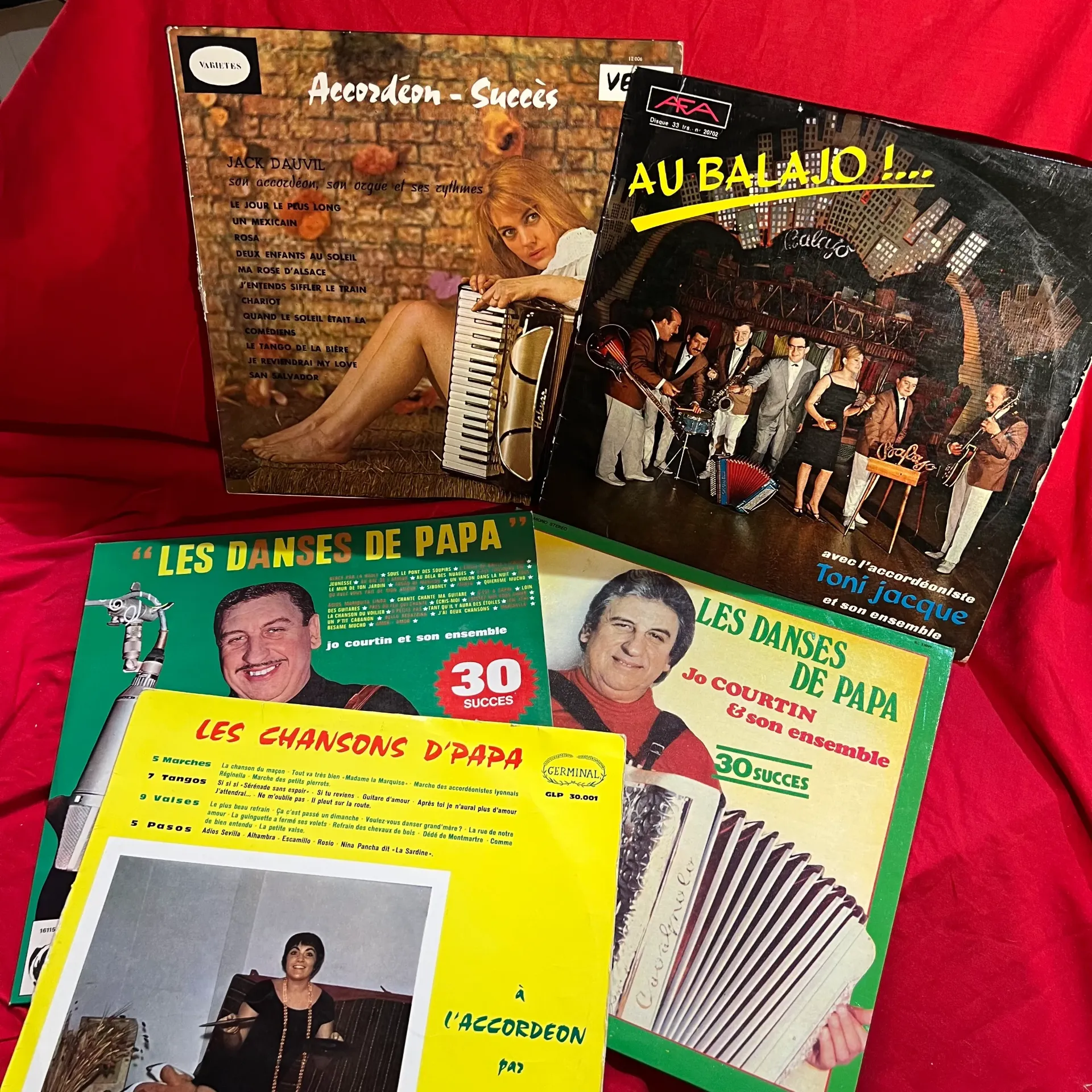 Lot 5 vinyles 33T accordéon bal