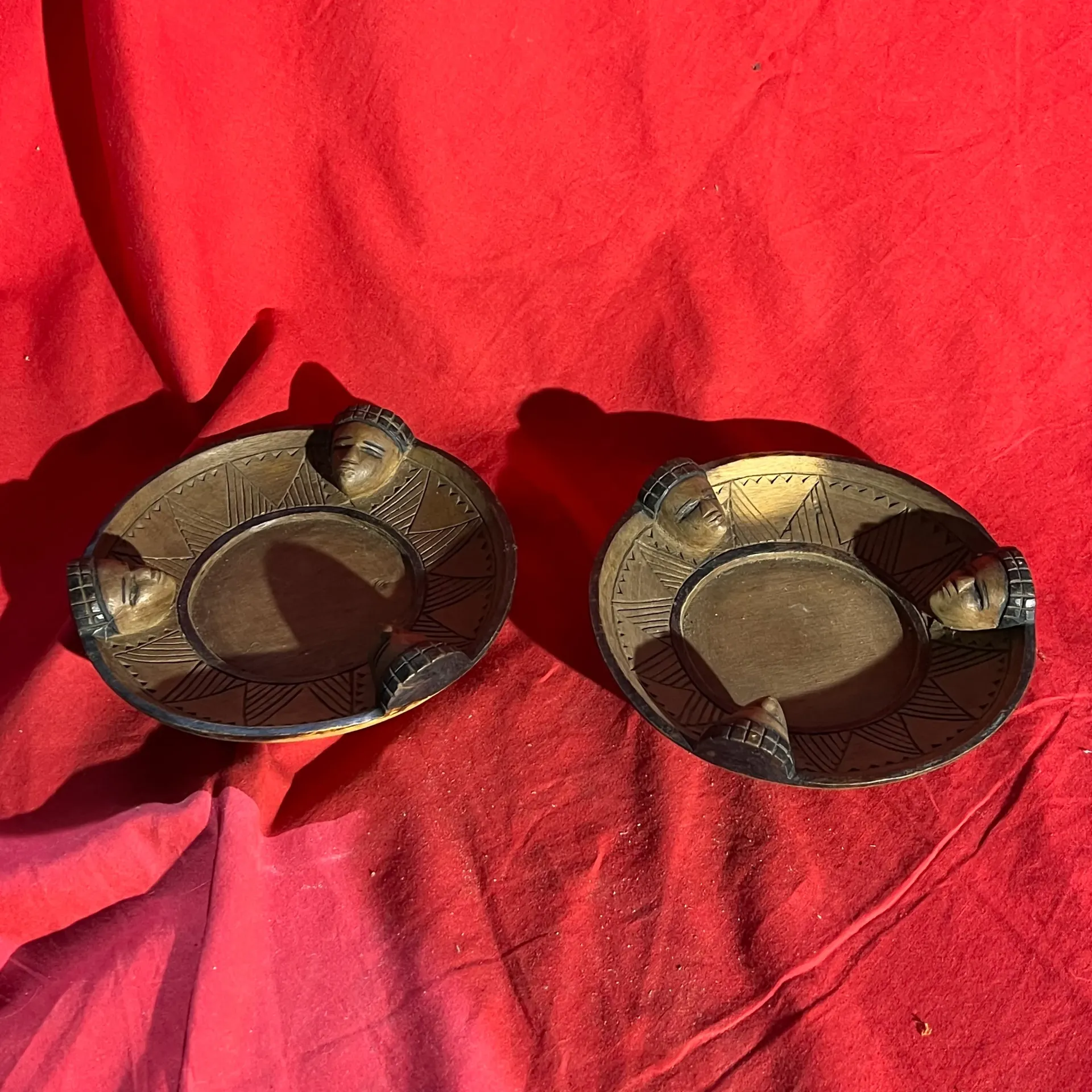 Lot de 2 coupelle en bois style africain