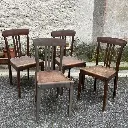 Lot 4 chaises bois vintage style bistrot – patine authentique