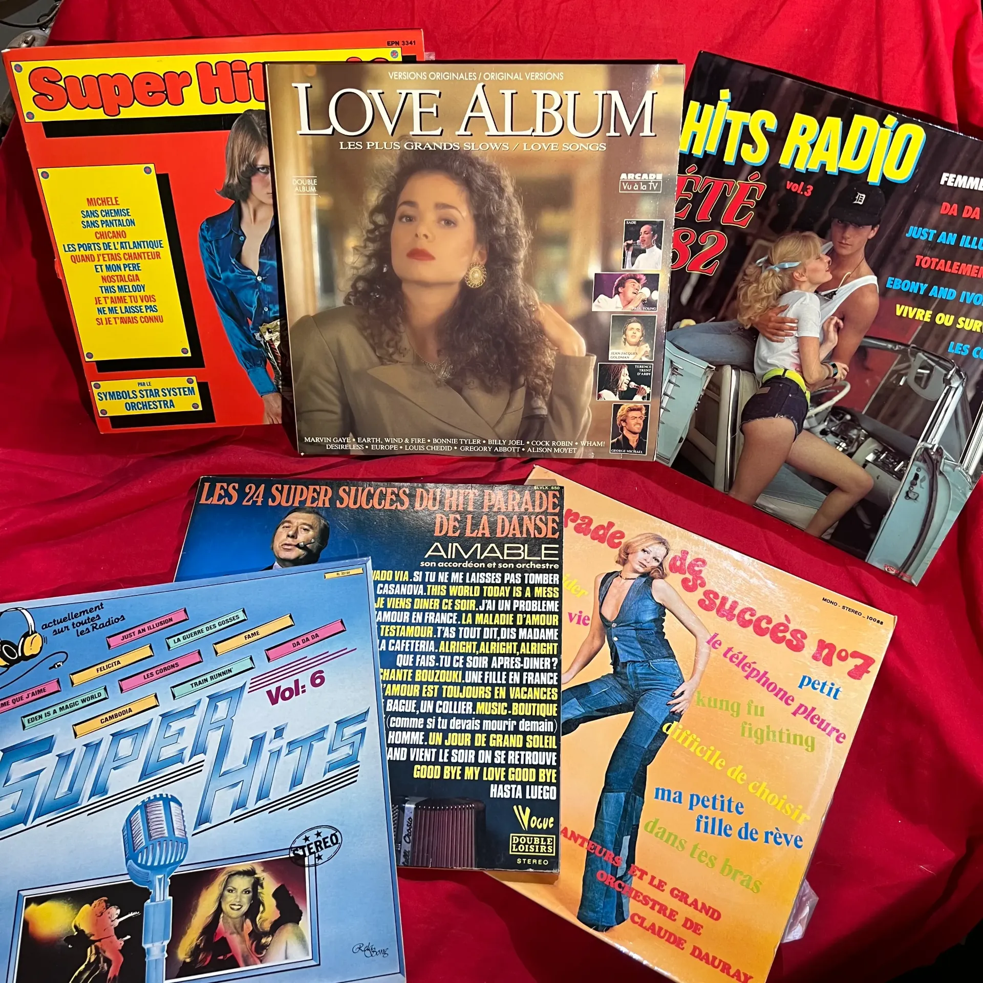 Lot 6 vinyles 33T hits années 80