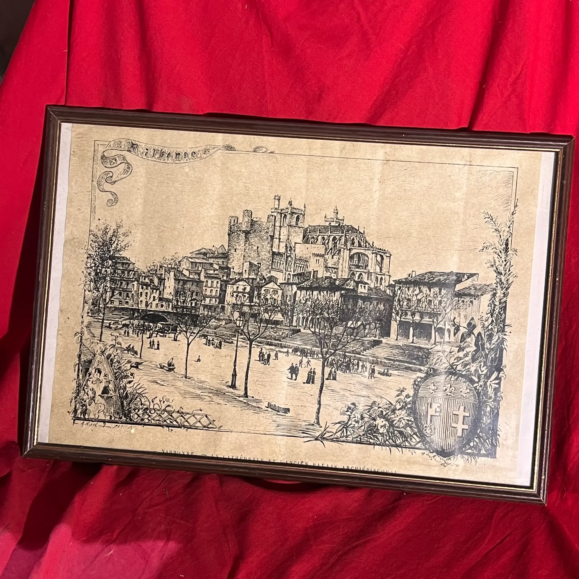 Lithographie cathédrale Narbonne