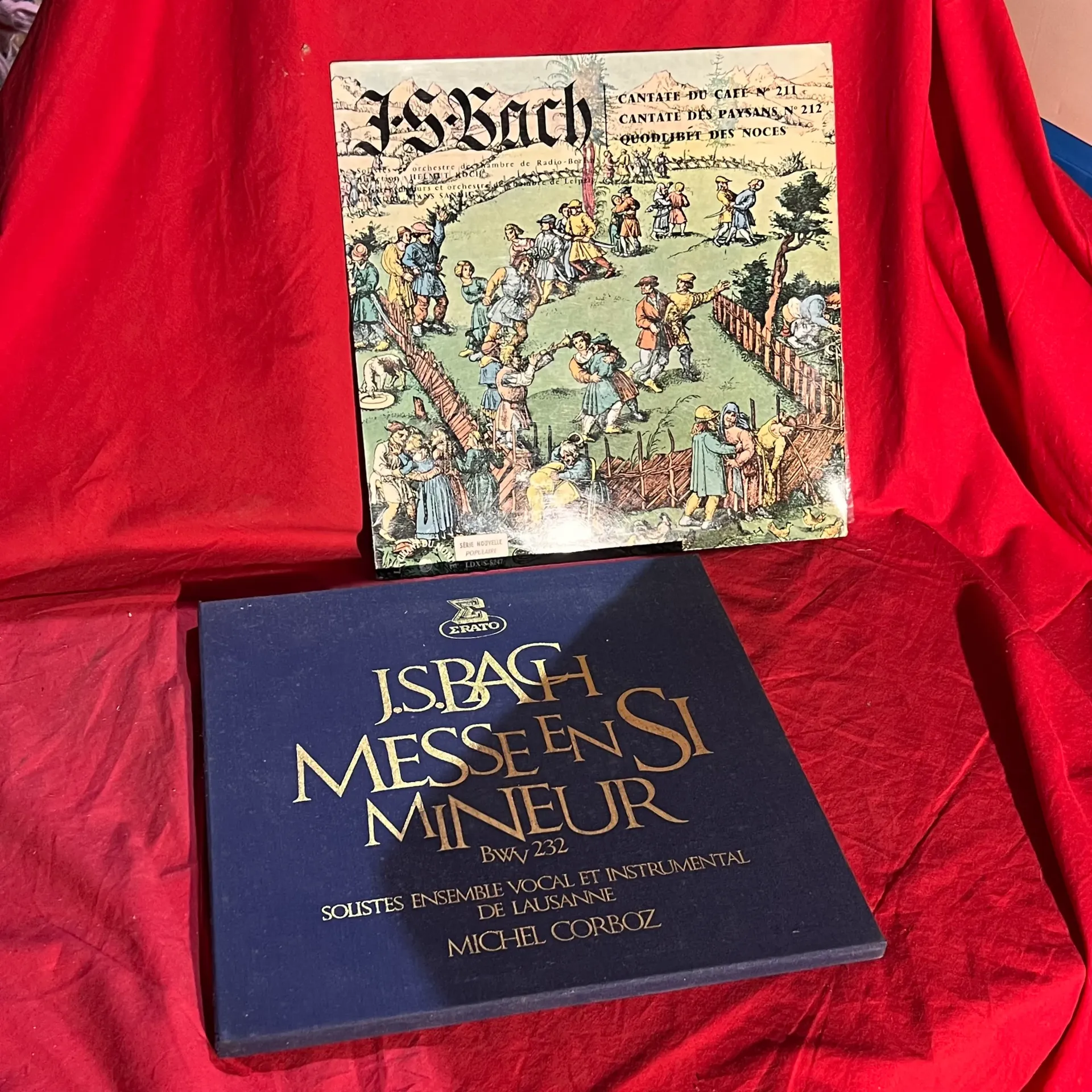 Lot de 1 coffret et 1 vinyle de J.S. Bach