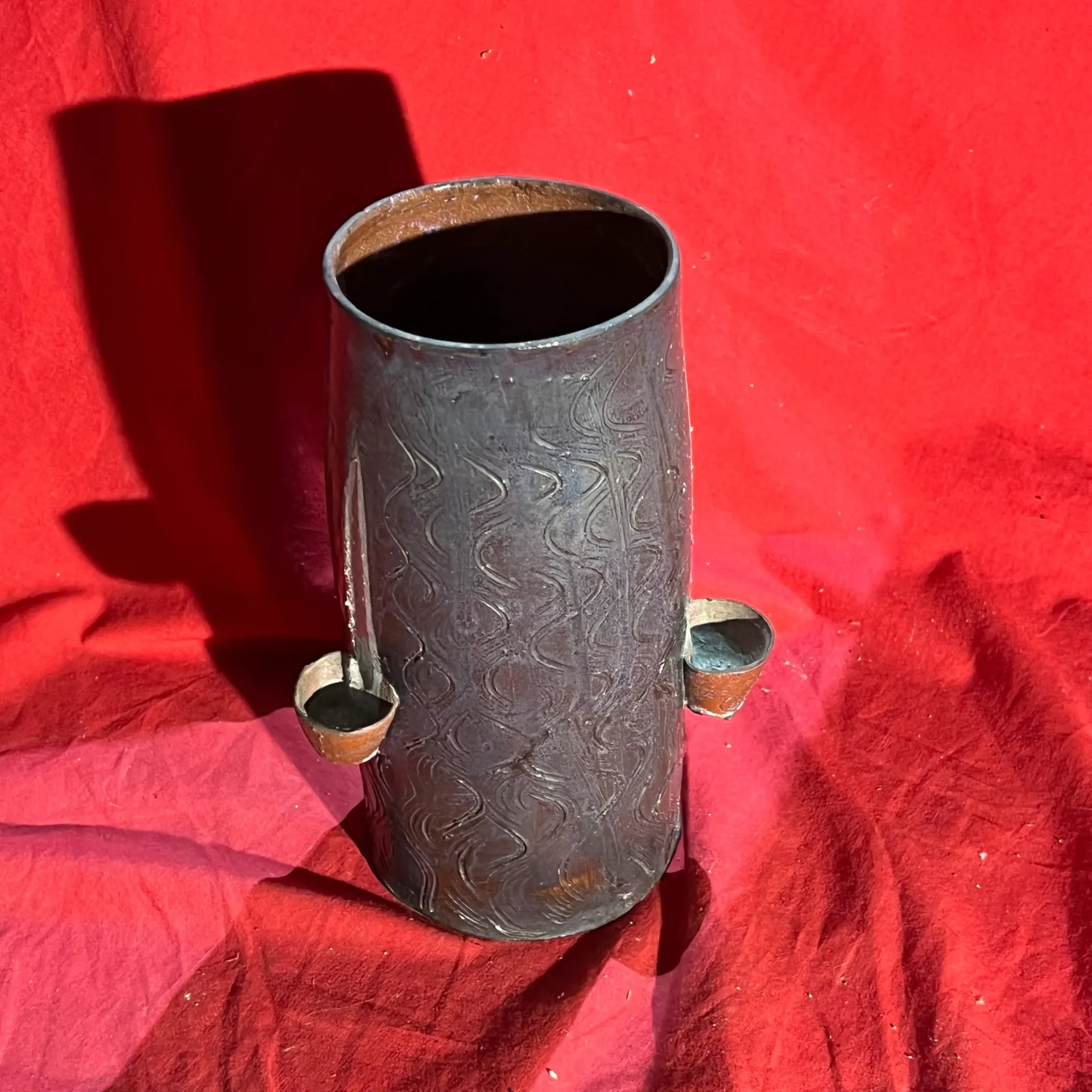Bougeoire en poterie landaise