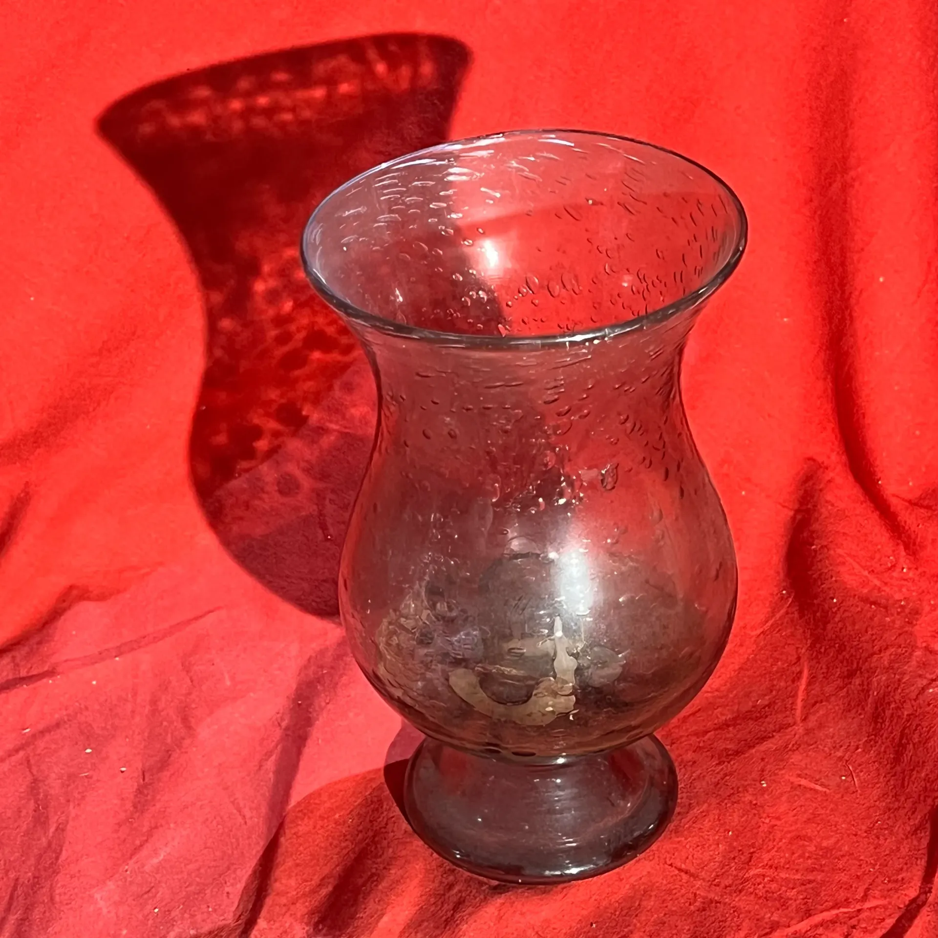 Coupe / Bougeoir en verre teinté rose