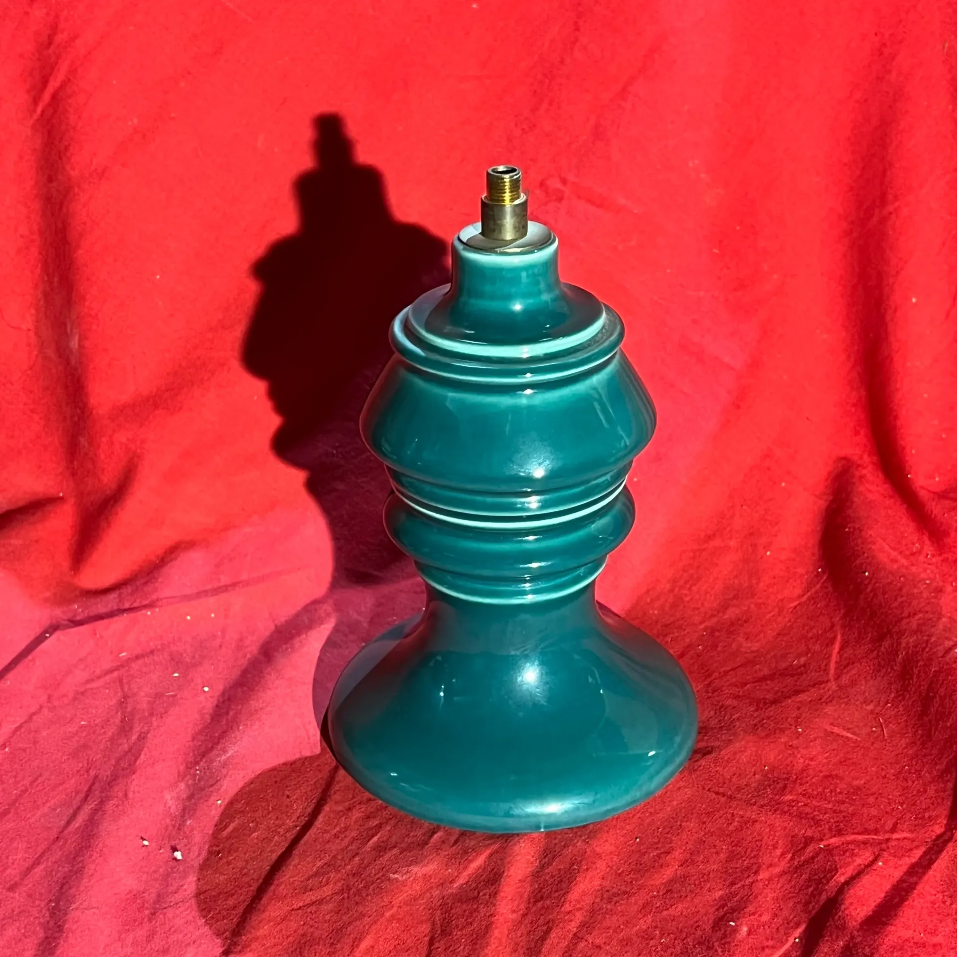 Jolie pied de lampe bleu turquoise à compléter