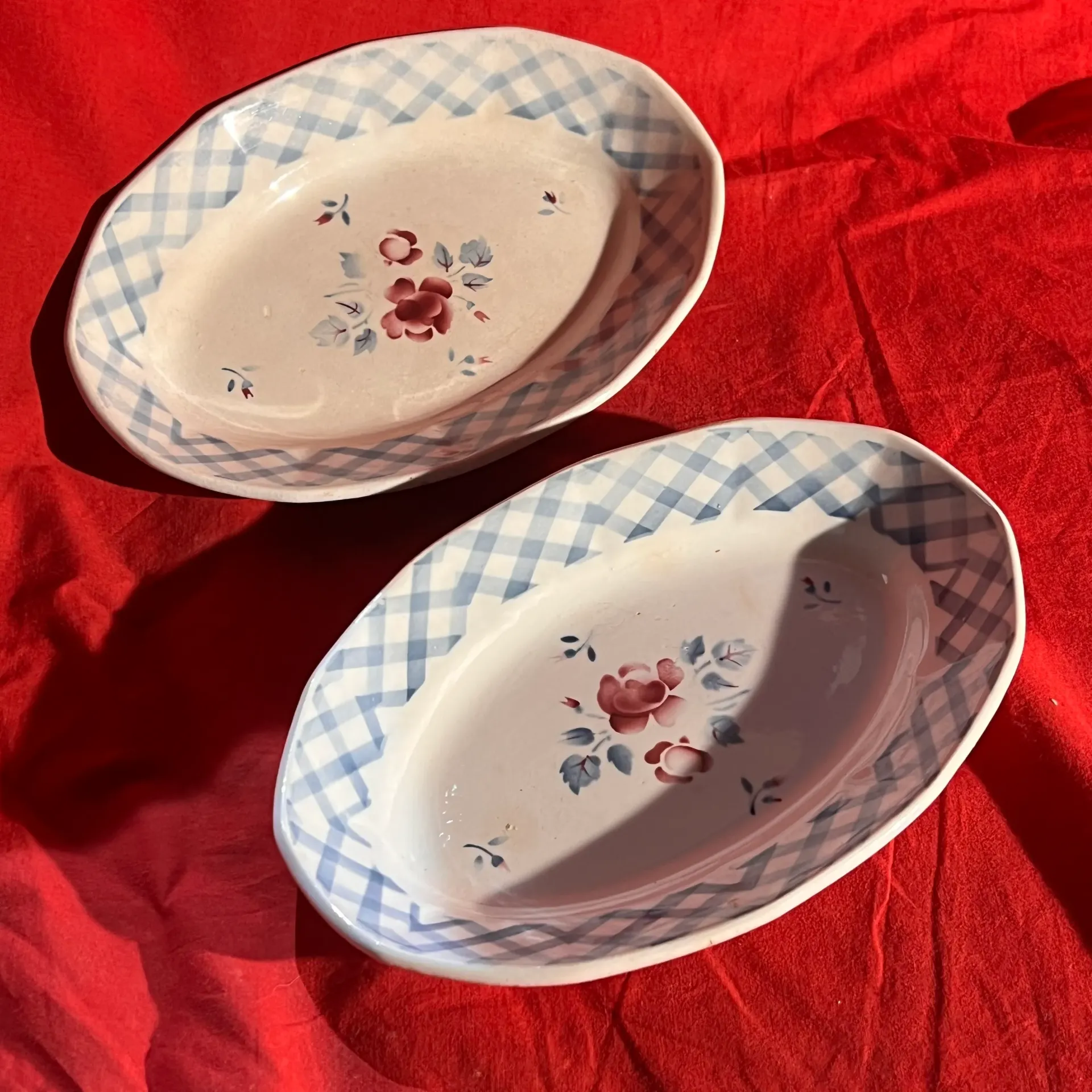 Lot de 2 assiettes de services ovales - Lastia Digoin Sarreguemines