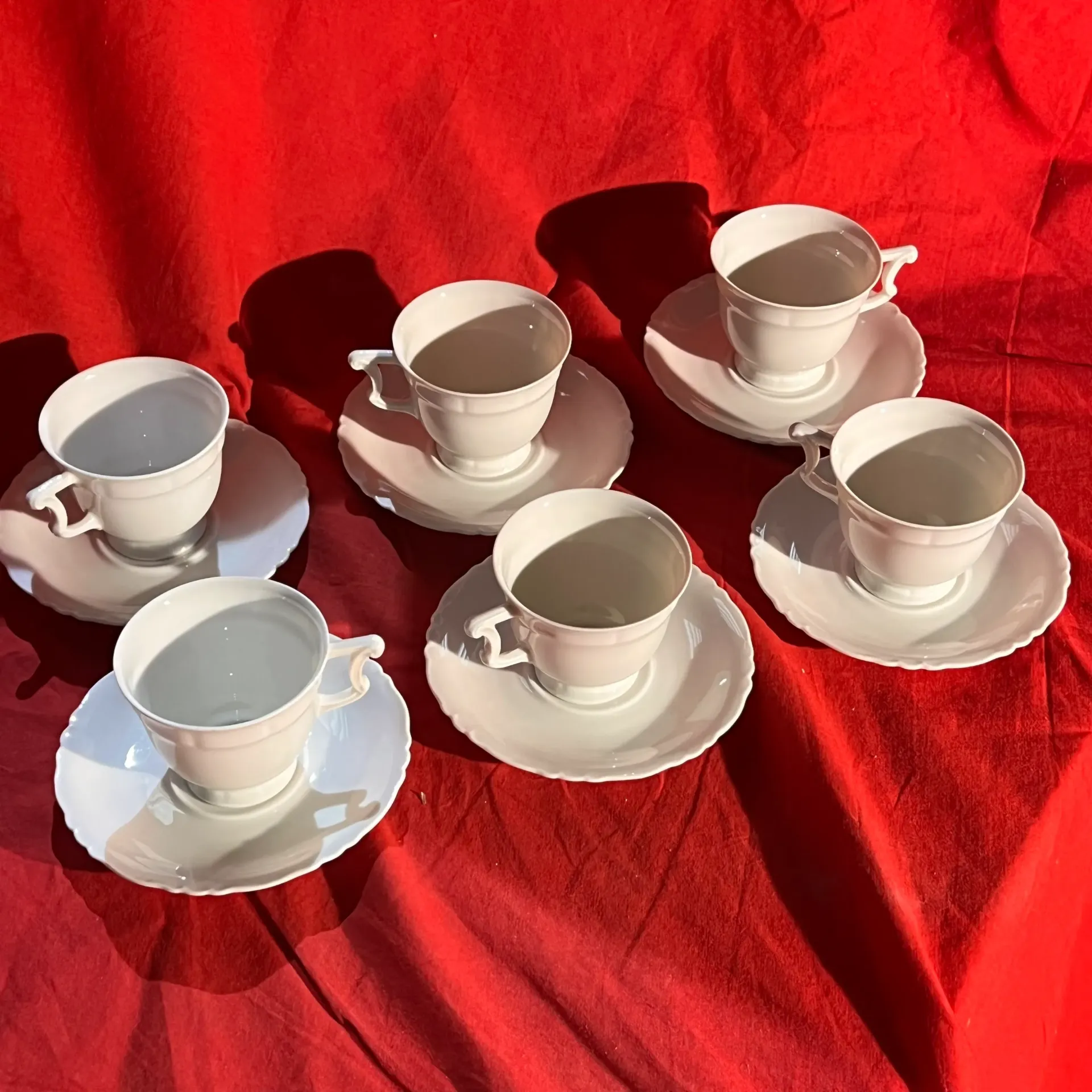 Service à thé / café - Haviland Porcelaine de Limoges (6 tasses et coupelles)