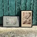 Lot 2 cadres vintage décoration murale