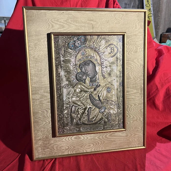 Tableau relief doré déco vintage style religieux