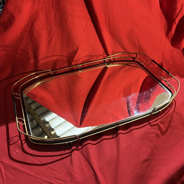 Plateau vintage miroir doré déco chic