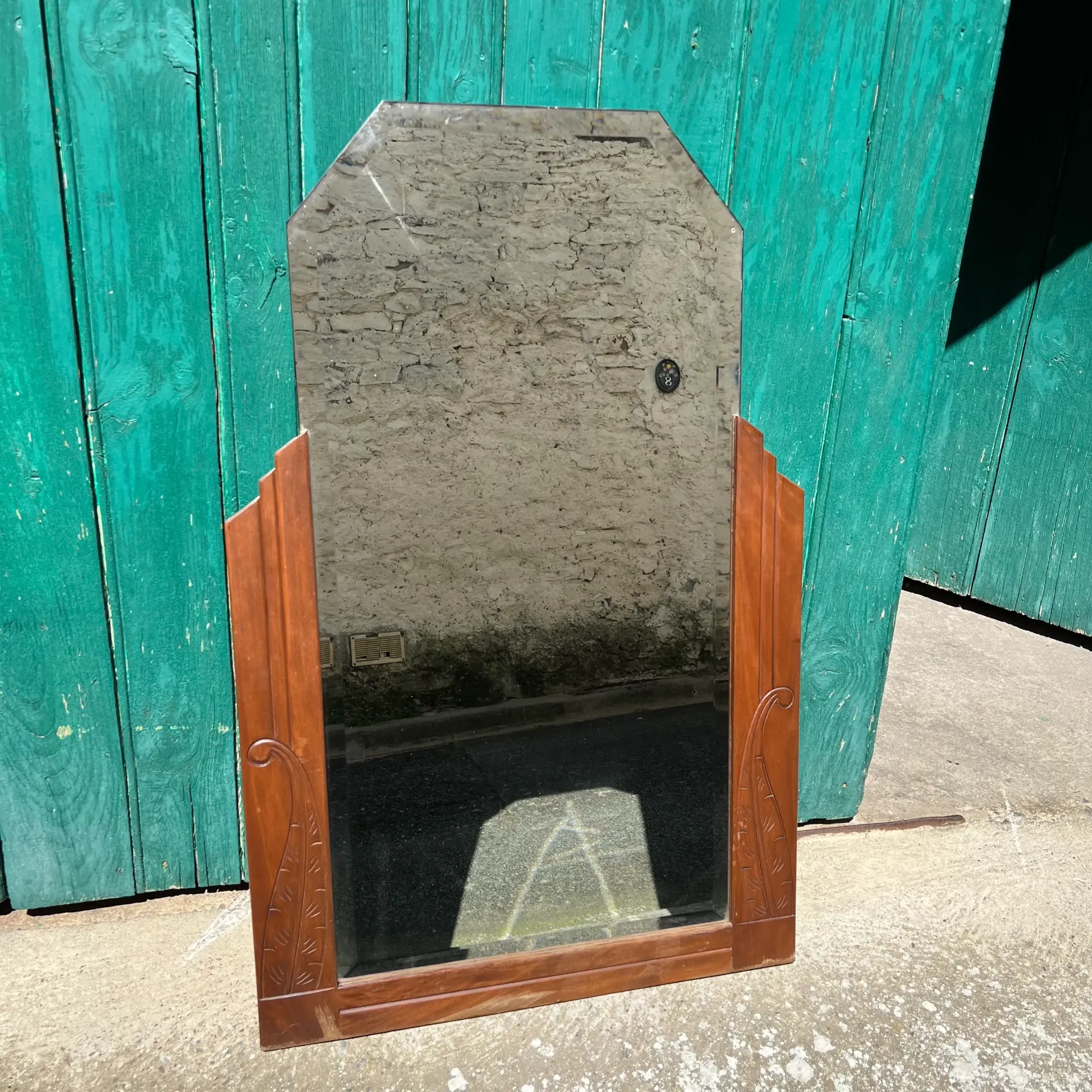 Grand miroir Art déco – cadre bois