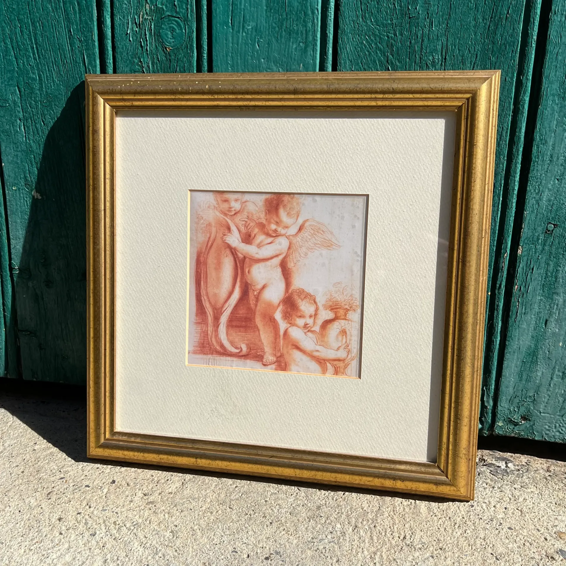 Tableau anges – cadre doré